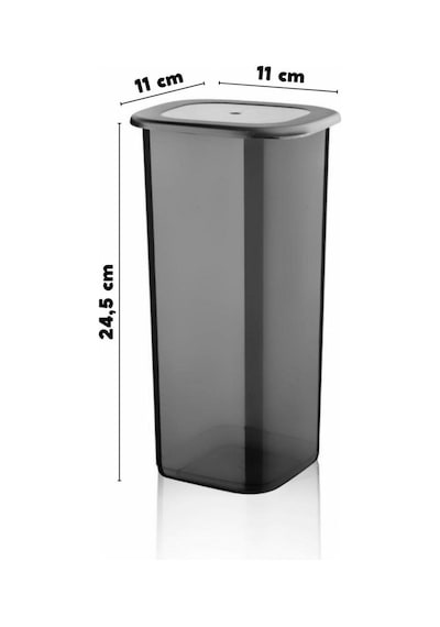 Nandy Home Etiketli 12 Adet 1750 Ml Ekonomik Kırılmaz Antrasit Saklama Kabı Antrasit