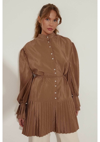 Hooopstore Pilise Detaylı Camel Gömlek