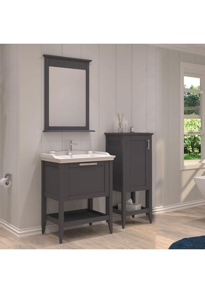 Orka Bastle 65 Cm Mat Antrasit Banyo Dolabı Ve Boy Dolabı Takımı Antrasit Orka Bastle 65 Cm Mat Antrasit Banyo Dolabı Ve Boy Dolabı Takımı Antrasit