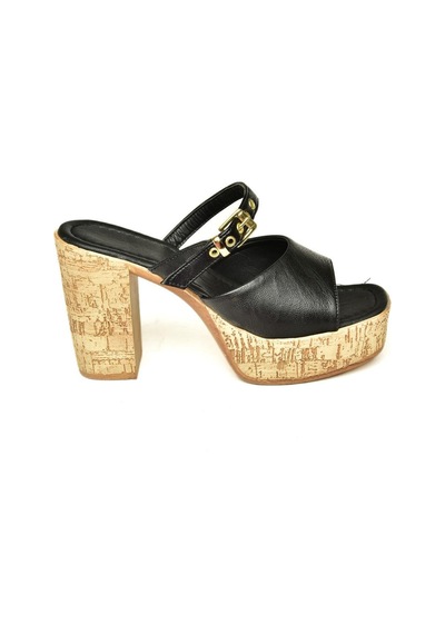 Fox Shoes U996254409 Siyah Platform Kalın Topuklu Kadın Ayakkabı Siyah