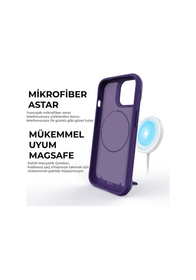 Bix Apple Uyumlu iPhone 14 Pro Max Vortex Magsafe Kılıf Stand Özellikli 3x Korumalı Mikro Fiber İç Yüzey Koyu Mor Bix Apple Uyumlu iPhone 14 Pro Max Vortex Magsafe Kılıf Stand Özellikli 3x Korumalı Mikro Fiber İç Yüzey Koyu Mor