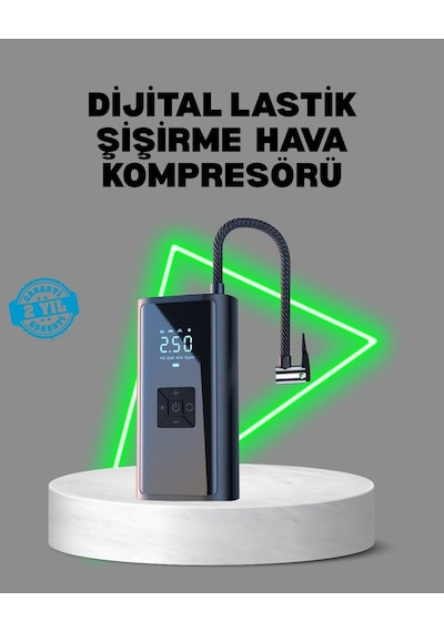 80w Kablosuz Dijital Ekranlı Taşınabilir Lastik Şişirme Pompası Cn