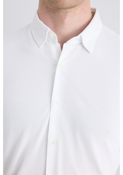 Twn Slim Fit Beyaz Örme Gömlek 5ec02ım02259m Çok Renkli