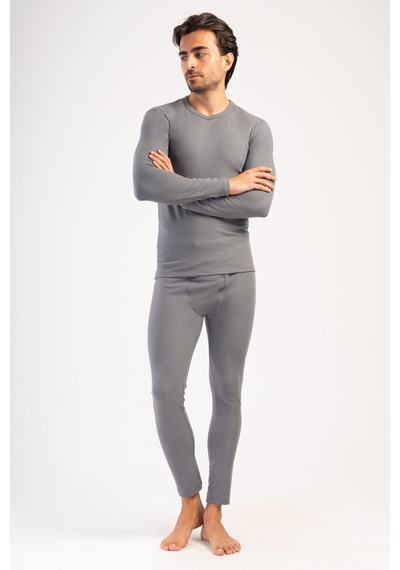Yake Store Erkek Comfort O Yaka Uzun Kol Iclık Takım - Beıge Bej