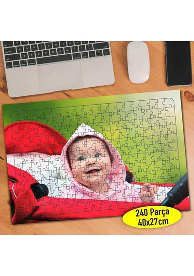 Gülümseyen Neşeli Bebek Suratı 240 Parça Puzzle Yapboz-91292890