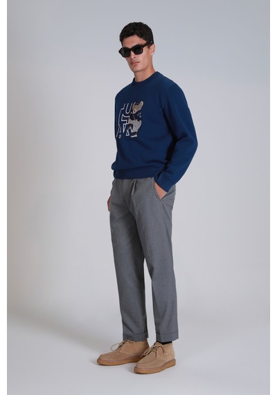 Lufian Pıtcher Erkek Sweatshirt Saks Saks 112030138100240 Saks