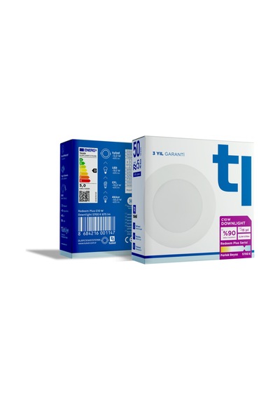 Redeem Plus C10W Downlight, Titreşimsiz, Göz Konforu, 675 Lümen, Parlak Beyaz, 5700 Kelvin Beyaz