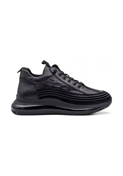 Voyager E053 Erkek Hakiki Deri Spor Ayakkabı Siyah