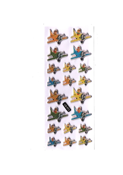 Sticker Kabartmalı Sticker Defter, Planlayıcı Etiket Cb573 16x7 Cm- Renkli Uçak Pilot Çok Renkli