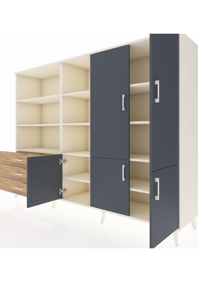 Hyperion Dolap 11 Raflı 3 Çekmeceli 5 Kapaklı 220x44x163 Aytaşı-a Aytaşı-antrasit/çam Hyperion Dolap 11 Raflı 3 Çekmeceli 5 Kapaklı 220x44x163 Aytaşı-a Aytaşı-antrasit/çam
