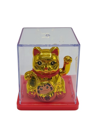 Maneki Neko El Sallayan Mini Şans Kedisi Gold Solar Güneş Enerjili 5x5cm S3gld03