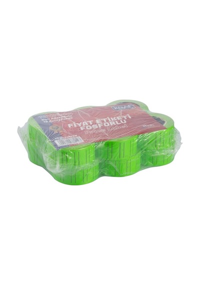 Kraf Motex Etiket Fosforlu Yeşil - 12 Li Paket