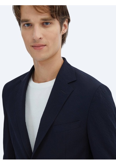 Kip Lacivert Desenli Modern Fit Takım Elbise Lacivert