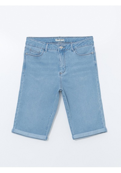 Lcwaıkıkı Classic İndigo Dar Fit Kadın Jean Şort