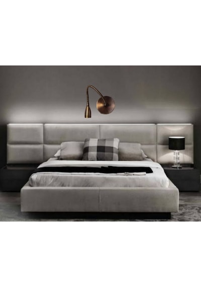 MYLİGHTS ESKİTME SPRALLİ LED APLİK OKUMA LAMBASI 3W LED GÜN IŞIĞI Eskitme