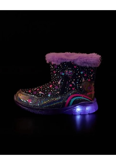 Skechers Illumi - Brights 302656n Bklv Kız Çocuk Siyah Işıklı Bot Karışık