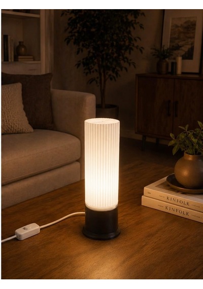 Tr Led Masa Lambası, Biyoçözünür Pla Gövde, Tpu Taban, E27 Duy, 220v, Kablo Anahtarlı, 240mm, Beyaz Ve Siyah Genel