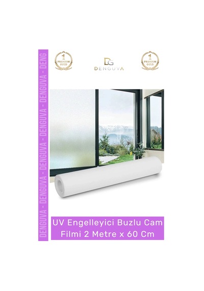Camfilmi Uv Engelleyici Kaliteli Şık Pratik Gizlilik Sağlayan Buzlu Cam Filmi 2 Metre X 60 Cm
