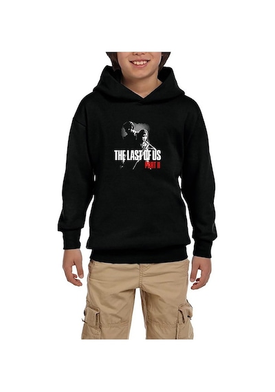 Zepplin Giyim The Last Of Us 2 Ellie Joel Siyah Çocuk Kapşonlu Sweatshirt Siyah