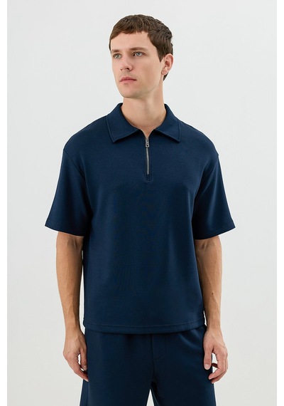 Antioch Polo Yaka Basic T-shirt Lacivert