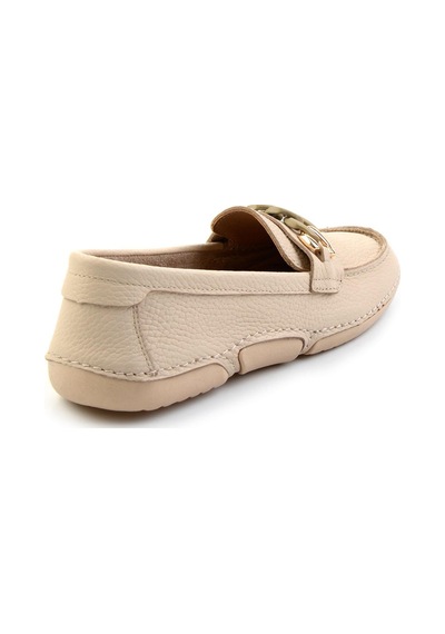 Bambi Bej Leather Kadın Loafer Ayakkabı K01028130303 Bej