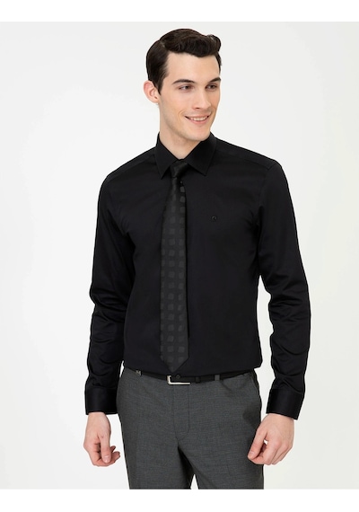 Pierre Cardin Siyah Slim Fit Uzun Kollu Klasik Gömlek G021sz004.000.1408891.vr046 Siyah
