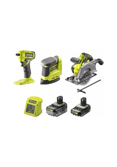Ryobi R18ck3g-242g One+ 3'lü Kombo Kit Darbeli Vidalama Rsd18 , Daire Testere R18csp , Zımpara Makinesi Rps18 + Şarj Cihazı - 5133006825