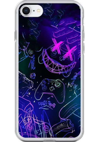 Apple Uyumlu iPhone 6s Şeffaf Kılıf Graffiti 4 Tasarımlı