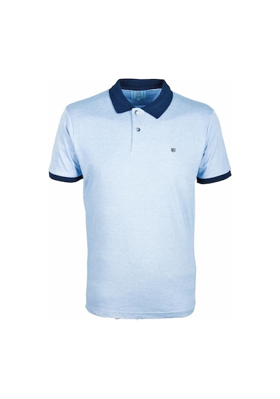 Erkek Mavi Slim Fit Polo Yaka %100 Pamuk T-shirt Jeans 1136-mavi Mavi