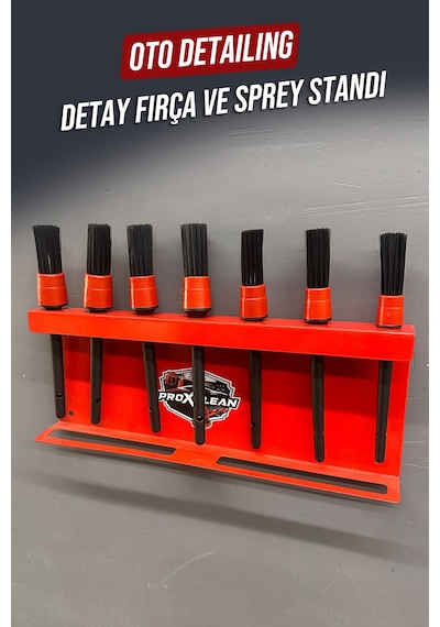Premium Detay Fırça Ve Sprey Standı- Duvar Tipi Metal Oto Kuaför Düzenleyici