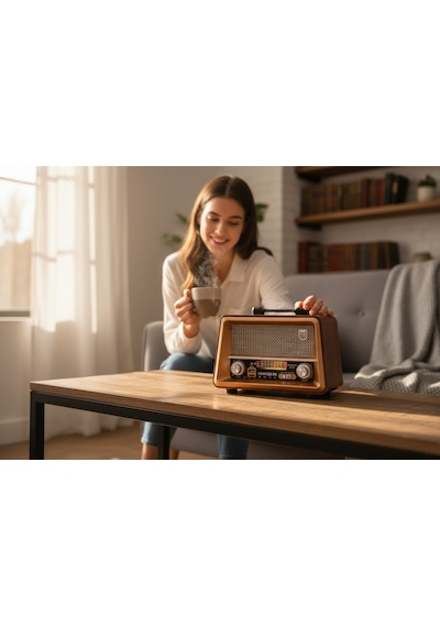 Rt-817 Nostalji Ahşap Gerçek Radyo,bluetooth Özellikli Trend Nostaljik Radyo