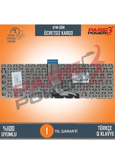 HP Uyumlu TPN-C129, TPN-C130 Notebook Klavye (Siyah TR) ( Pars power ) Siyah 631857