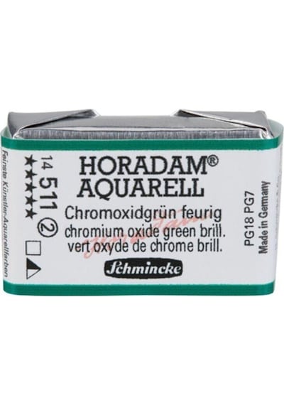 Schmincke Horadam Aquarell Artist Sulu Boya Chromium Oxide Green Brilliant Yarım Tablet