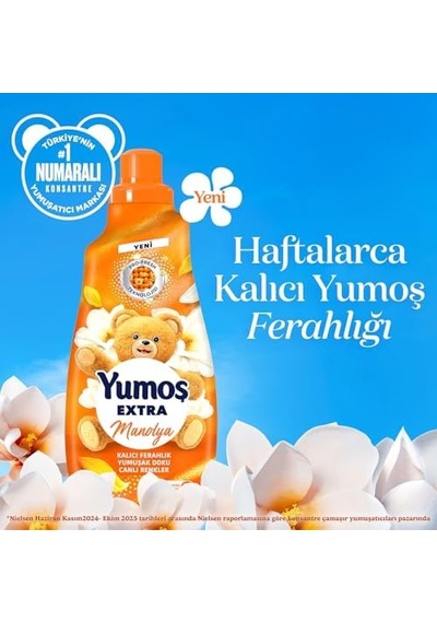 Extra Çamaşır Yumuşatıcı Manolya 1440 Ml 60 Yıkama 0.75 LT - 2.5 LT - 12 KG
