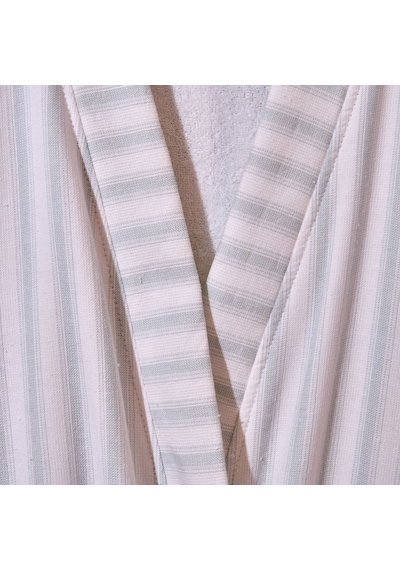 Soft Kimono Çizgili Erkek Bornoz - Beyaz / Mavi - S / M Çok Renkli