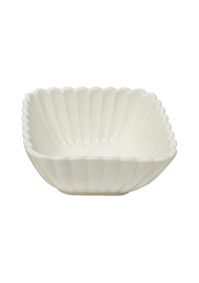 Touch Me Porselen Dalgalı Kare Kase 9.7 Cm - 8 Adet Tarı beyaz