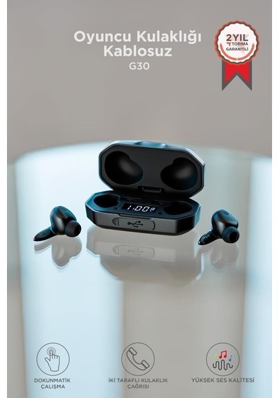 Delux Serisi Bluetooth Cihaz Kablosuz Model Hobici Ürünü Oyuncu Kulaklığı G30 Siyah