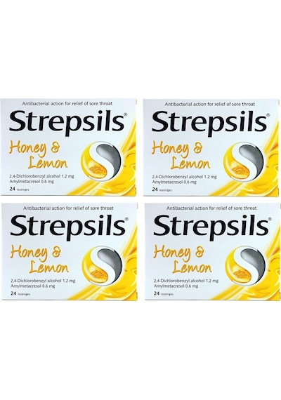 Strepsils Bal Limon Aromalı Pastil 4 x 24'lü