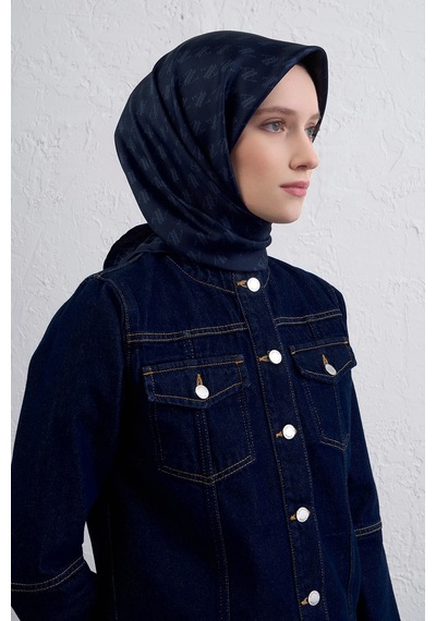 Armine Nostalji Serisi Sura İpek Eşarp 9412ds 9412ds-01 03-lacivert