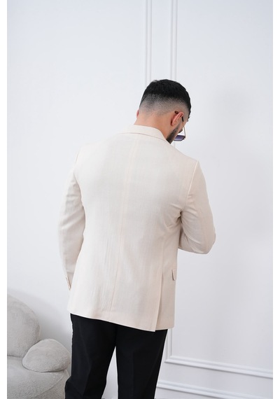 Dupont Classics Dupont Slim Fit Sivri Yaka 6 Drop Çift Yırtmaç Keten Blazer Ceket - Nefes Alabilen Hafif Erkek Ceket Sarı Dupont Classics Dupont Slim Fit Sivri Yaka 6 Drop Çift Yırtmaç Keten Blazer Ceket - Nefes Alabilen Hafif Erkek Ceket Sarı