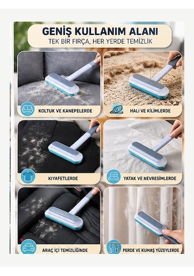 Mucit Home Tüy Toplama Fırçası Kedi Köpek Tüyü Temizleyici Koltuk Halı Tüy Temizleme