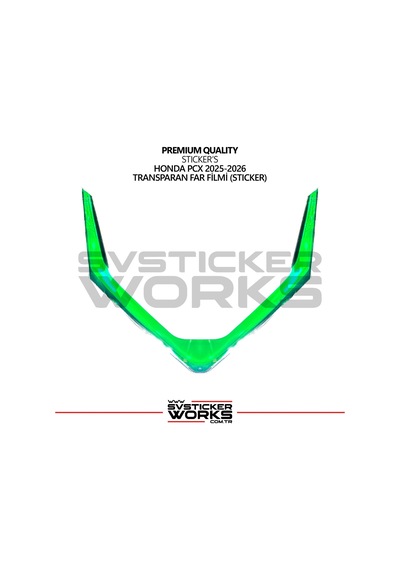 Honda Pcx 2025-2026 Yeşil Far Filmi Etiket Sticker Modeli Ön Far