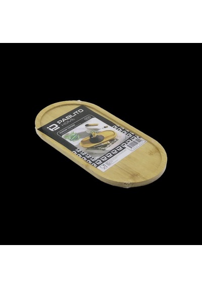Jenerik Oval Ahşap Bambu Yağdanlık Altlık Ve Sunum Tepsisi 12x24x0.8 Cm Çok Renkli