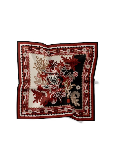Levidor Royal Eşarp Etnik Desen Kırmızı kırmızı