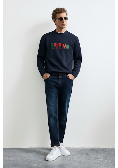 Lufian Fınn Erkek Sweatshirt Lacivert Lacivert 112030202100200