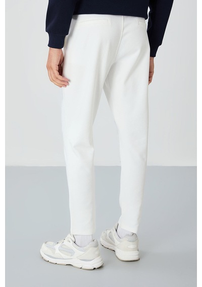 Tommy Life Ekru Yüzeyi Dokulu Standart Fit Erkek Eşofman Alt - 82155