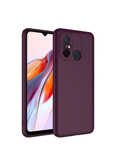 Xiaomi Redmi 12c Kılıf Lansman Içi Kadife Silikon + Ekran Koruyucu Nano mor