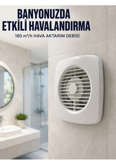 Ev Tipi Dekoratif Aspiratör 16 W 180 M³/h Banyo Mutfak Wc Havalandırma Çözümü - Bayi Depom ...