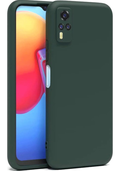 Vivo Y53s Uyumlu Kılıf Nano İçi Kadife Silikon - Koyu Yeşil