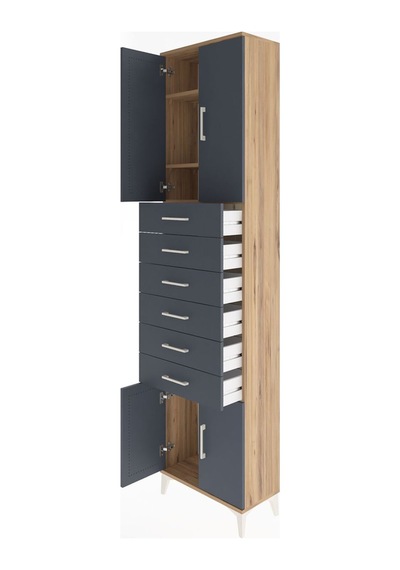 Arges Dolap 3 Raflı 6 Çekmeceli 4 Kapaklı 60x30x243 Çam-antrasit Çam Arges Dolap 3 Raflı 6 Çekmeceli 4 Kapaklı 60x30x243 Çam-antrasit Çam